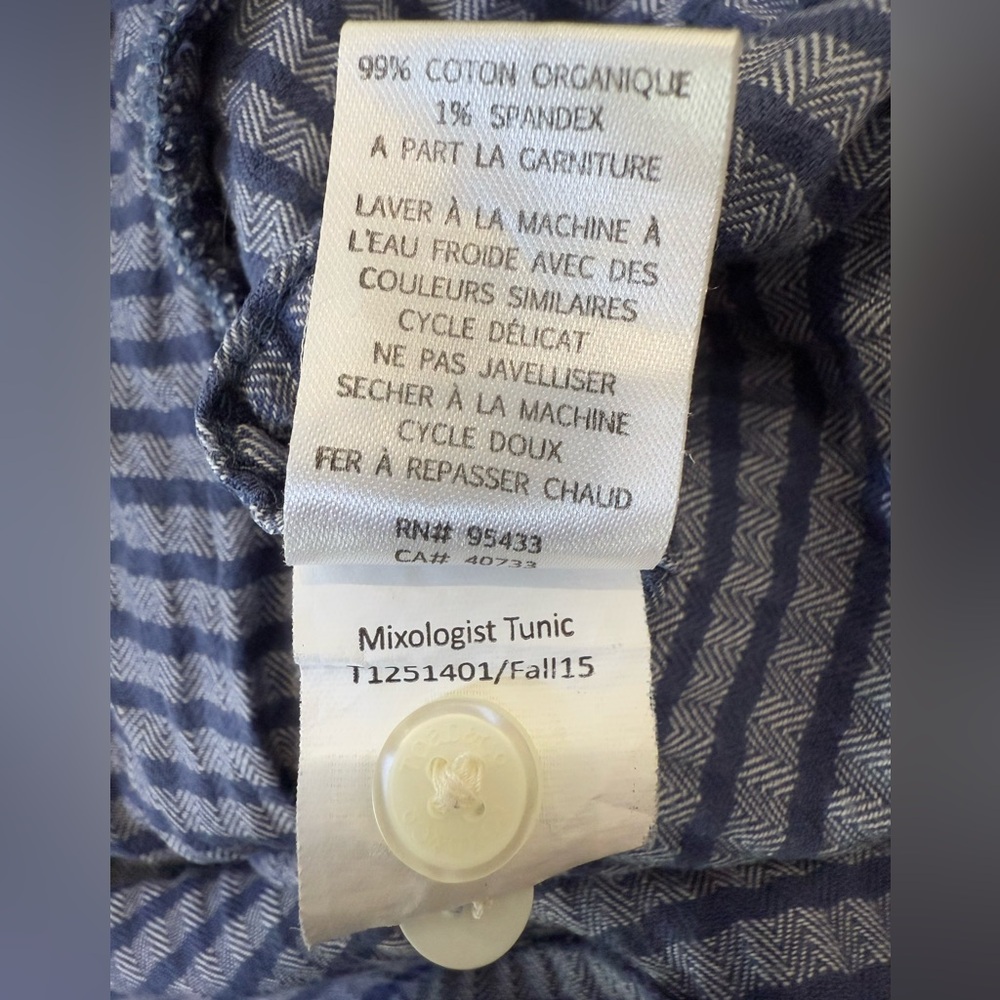 Toad&Co Mixologist Tunic Long Sleeve Blue Stripe Organic Cotton Women’s Medium - Picture 10 of 12